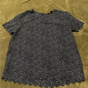 Banana Republic Navy and White Dotted Blouse